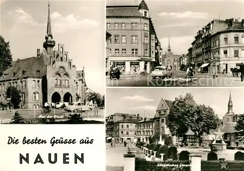 AK / Ansichtskarte Nauen_Havelland Rat der Stadt Berliner Strasse Sowjetisches Ehrenmal Nauen_Havelland