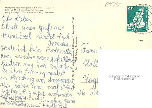 AK / Ansichtskarte Ammersee Panorama mit Woerth und Pilsensee Ammersee