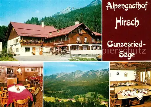 AK / Ansichtskarte Saege_Gunzesried Alpengasthof Kirsch Gastraeume Panorama Saege Gunzesried