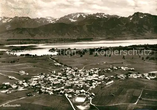 AK / Ansichtskarte Rosshaupten_Forggensee mit Kenzengebirge Fliegeraufnahme Rosshaupten Forggensee