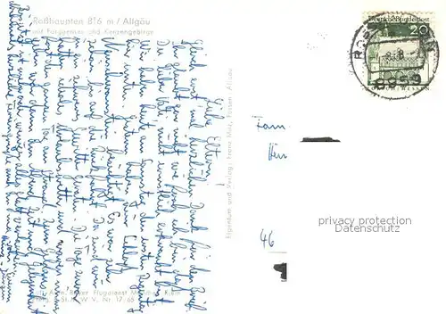 AK / Ansichtskarte Rosshaupten_Forggensee mit Kenzengebirge Fliegeraufnahme Rosshaupten Forggensee