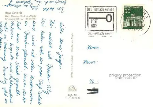 AK / Ansichtskarte Ried_Pfronten Haus Schmidt Ried Pfronten