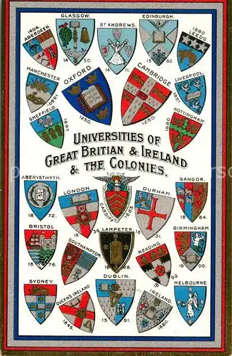 AK / Ansichtskarte Wappen Universities of Great Britain and Ireland  