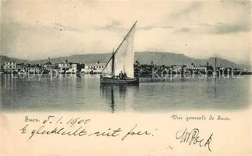AK / Ansichtskarte Suez Segelboot Suez