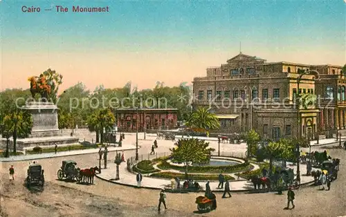 AK / Ansichtskarte Cairo_Egypt Oper Theater Platz Denkmal Cairo Egypt