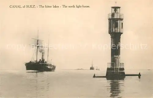 AK / Ansichtskarte Suez Leuchtturm Bitter Lakes Dampfschiff Suez