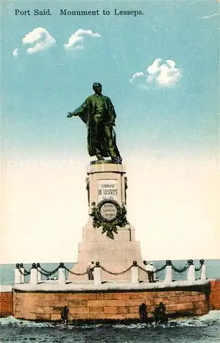 AK / Ansichtskarte Port_Said Denkmal Lesseps Port_Said