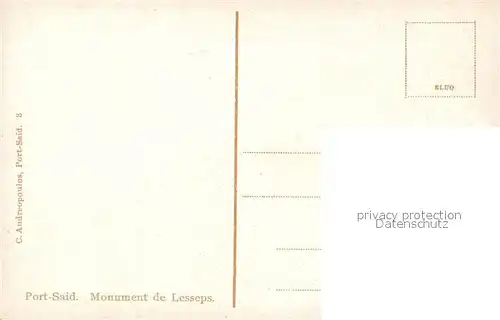 AK / Ansichtskarte Port_Said Denkmal Lesseps Port_Said