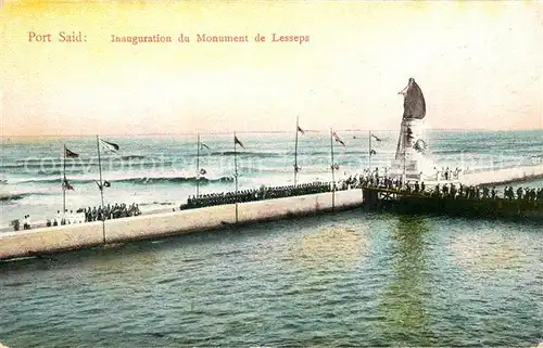 AK / Ansichtskarte Port_Said Einweihung Denkmal Lesseps Port_Said