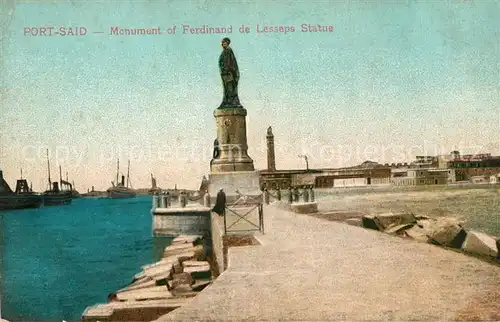 AK / Ansichtskarte Port_Said Denkmal Ferdinand Lesseps Port_Said