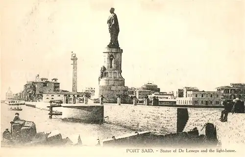 AK / Ansichtskarte Port_Said Denkmal Lesseps Leuchtturm Port_Said