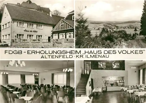 AK / Ansichtskarte Altenfeld_Thueringen FDGB Erholungsheim Haus des Volkes Speisesaal Landschaftspanorama Altenfeld Thueringen