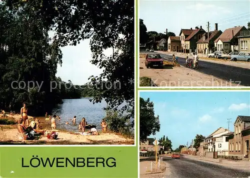 AK / Ansichtskarte Loewenberg_Gransee Liebenberg Badestelle Grosse Lanke Berliner Strasse Gaststaette Friedrich Ebert Strasse Loewenberg Gransee