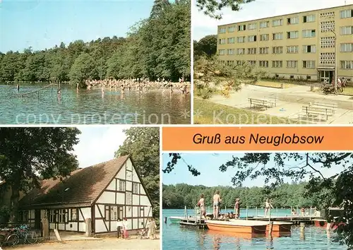 AK / Ansichtskarte Neuglobsow Badestrand Stechlinsee FDGB Erholungsheim Haus Rheinsberg Gaststaette Neuglobsow