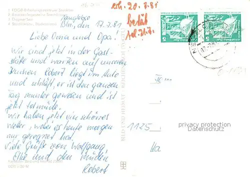 AK / Ansichtskarte Neuglobsow FDGB Erholungsheim Stechlin Bootsanlegestelle Stechlinsee Dagowsee Badestrand Neuglobsow