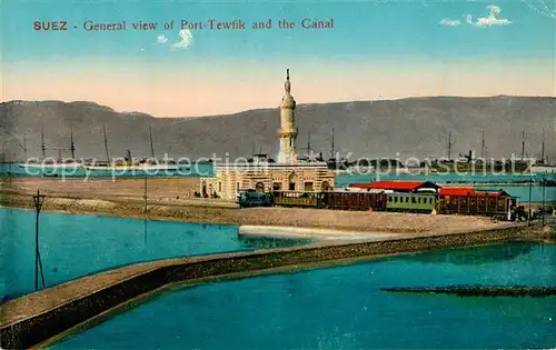AK / Ansichtskarte Suez Panorama Port Tewfik Canal Suez