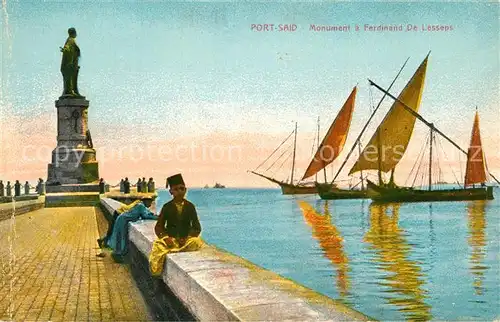 AK / Ansichtskarte Port_Said Monument Ferdinand de Lesseps Port_Said