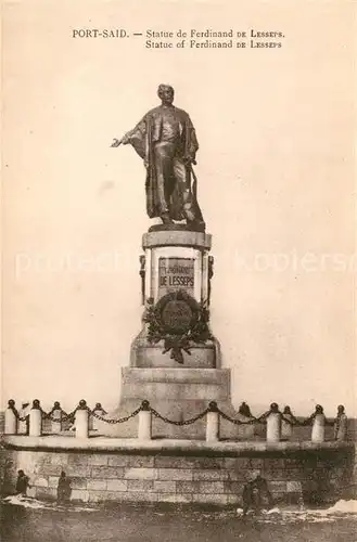 AK / Ansichtskarte Port_Said Statue Ferdinand de Lesseps Port_Said