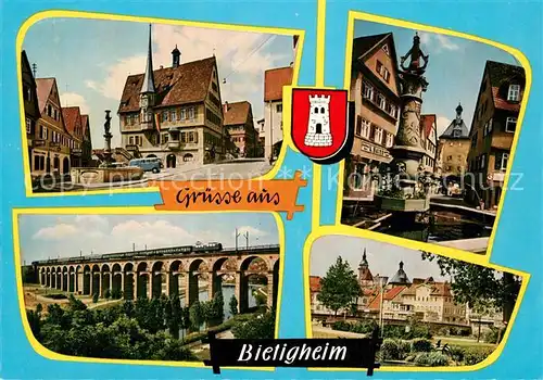 AK / Ansichtskarte Bietigheim Bissingen Rathaus Fraeuleinsbrunnen Viadukt Anlage Bietigheim Bissingen