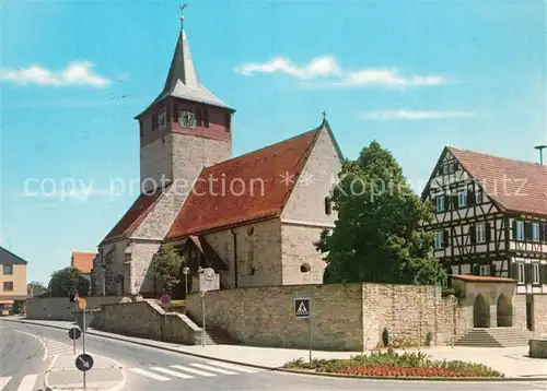 AK / Ansichtskarte Winterbach_Wuerttemberg Motiv mit Kirche Fachwerkhaus Winterbach Wuerttemberg