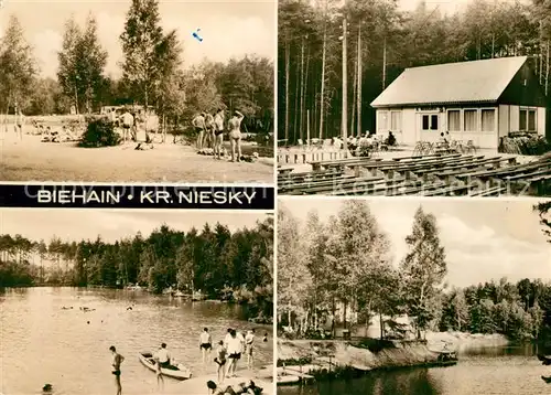 AK / Ansichtskarte Biehain Freibad Zeltplatz Waldsee Konsum Gaststaette Waldklause Biehain