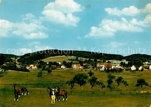 AK / Ansichtskarte Scharbach Landschaftspanorama Pferdekoppel Scharbach