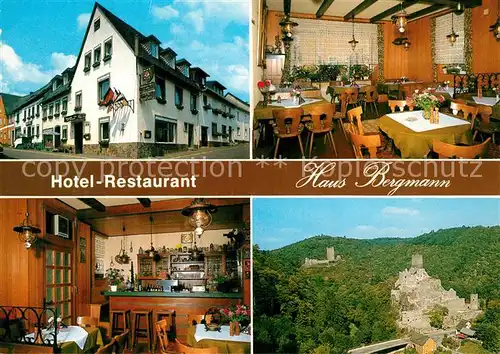 AK / Ansichtskarte Manderscheid_Eifel Hotel Restaurant Haus Bergmann Burgruine Manderscheid Eifel