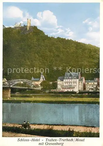 AK / Ansichtskarte Traben Trarbach Uferpartie an der Mosel Schlosshotel Grevenburg Traben Trarbach