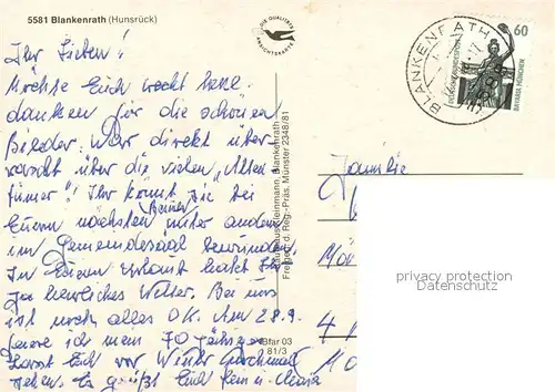 AK / Ansichtskarte Blankenrath Hunsrueck Fliegeraufnahme Blankenrath