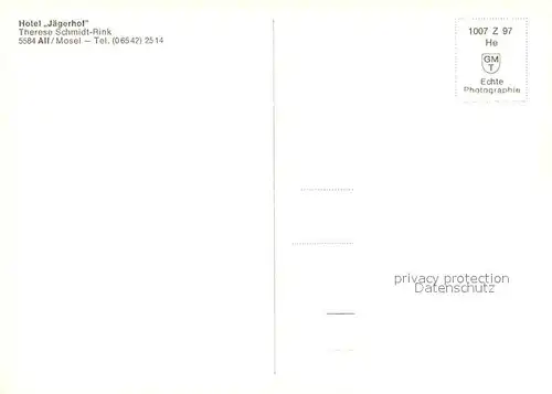 AK / Ansichtskarte Alf_Mosel Hotel Jaegerhof Restaurant Kaminzimmer Alf_Mosel