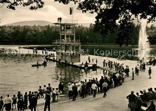 AK / Ansichtskarte Grossschoenau_Sachsen Waldbad Sprungturm Grossschoenau Sachsen