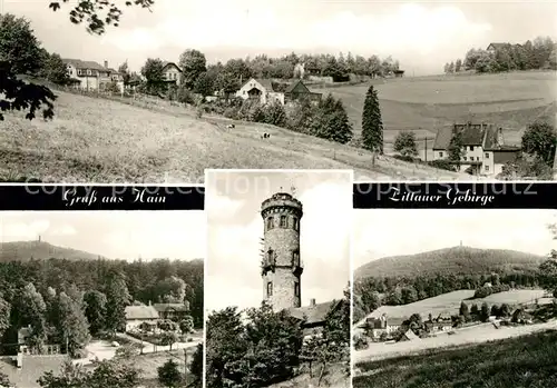 AK / Ansichtskarte Hain_Oybin Teilansichten Forsthaus Turm Hochwald Zittauer Gebirge Hain_Oybin