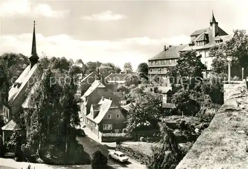 AK / Ansichtskarte Loebau_Sachsen Ortsmotiv mit Kirche Loebau Sachsen