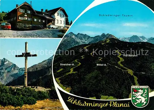AK / Ansichtskarte Schladming_Obersteiermark Schladminger Huette Gipfelkreuz Schladminger Tauern Planai Schladming_Obersteiermark