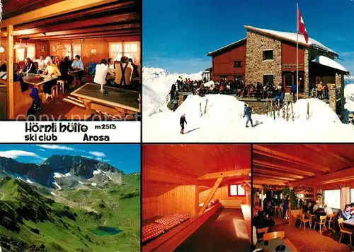 AK / Ansichtskarte Hoernlihuette Gaststube Panorama Bettenlager Gastraum Hoernlihuette