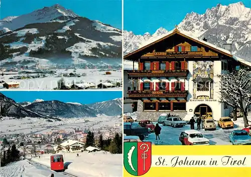 AK / Ansichtskarte St_Johann_Tirol Kitzbueheler Horn Hauptplatz Bergbahn St Johann St_Johann_Tirol