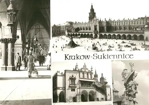 AK / Ansichtskarte Krakow_Krakau Sukiennice kramy kupieckie Arkady loggia Padovana maszkaron Krakow Krakau
