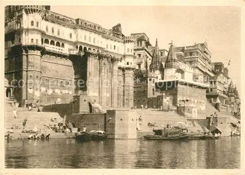 AK / Ansichtskarte Benares Palaeste und Bade Treppen am heiligen Ganges Benares