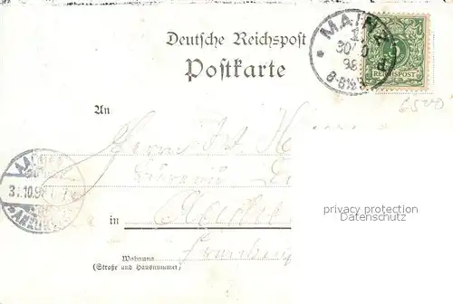 AK / Ansichtskarte Mainz_Rhein Rheinufer Dampfer Stadtbild mit Festhalle und Dom im Mondschein Deutsche Reichspost Mainz Rhein