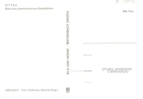 AK / Ansichtskarte Zittau Blick vom Johannisturm zur Klosterkirche Zittau