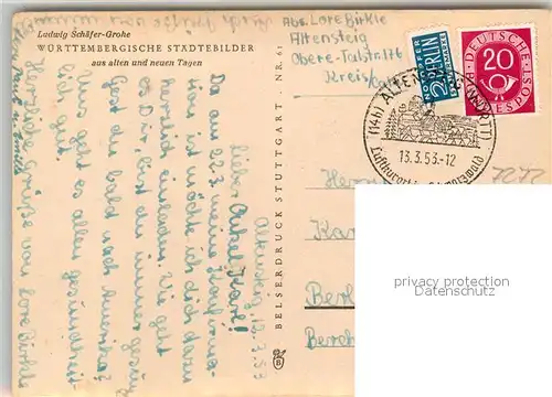 AK / Ansichtskarte Altensteig_Schwarzwald Ludwig Schaefer Grohe Serie Wuerttembergische Staedtebilder aus alten und neuen Tagen Kuenstlerkarte Altensteig_Schwarzwald