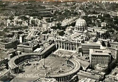 AK / Ansichtskarte Roma_Rom Piazza e Basilica di San Pietro e Citta del Vaticano Fliegeraufnahme Roma_Rom