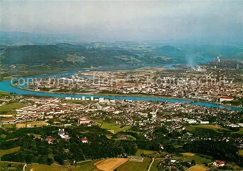 AK / Ansichtskarte Linz_Donau Fliegeraufnahme Linz_Donau