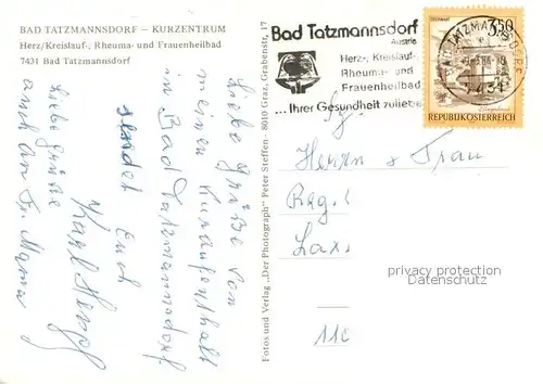 AK / Ansichtskarte Bad_Tatzmannsdorf_Burgenland Kurzentrum Bad_Tatzmannsdorf