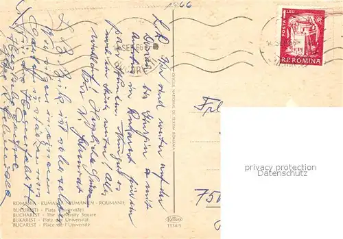 AK / Ansichtskarte Bukarest Platz der Universitaet Bukarest