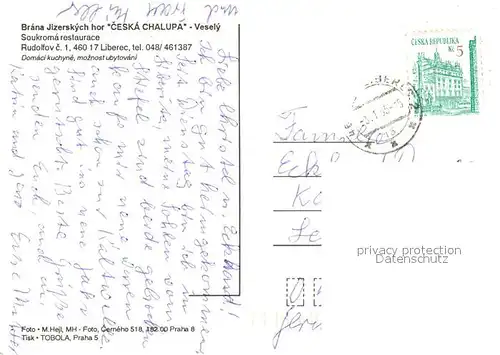 AK / Ansichtskarte Liberec Ceska Chalupa Bar Gaststube Liberec