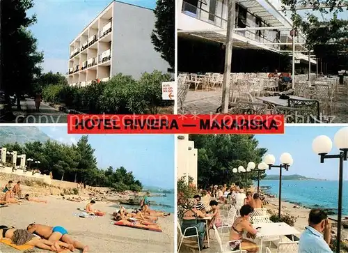 AK / Ansichtskarte Makarska_Dalmatien Hotel Riviera Strand Promenade Makarska Dalmatien