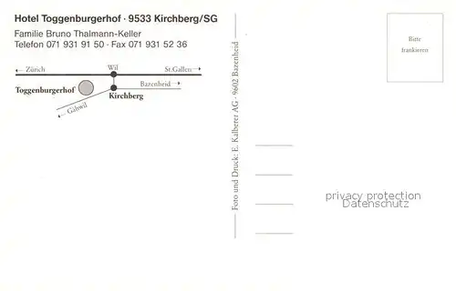 AK / Ansichtskarte Kirchberg_SG Hotel Toggenburgerhof Kirchberg SG