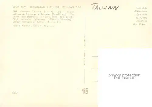 AK / Ansichtskarte Tallin The Tower Tall Hermann Tallin