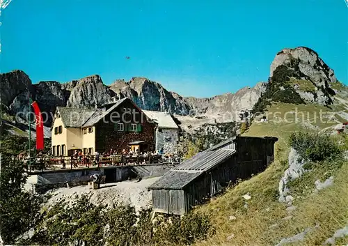 AK / Ansichtskarte Maurach_Achensee Erfurter Huette gegen Dalfazer Kamm und Gschoellkopf Rofangebirge Maurach Achensee